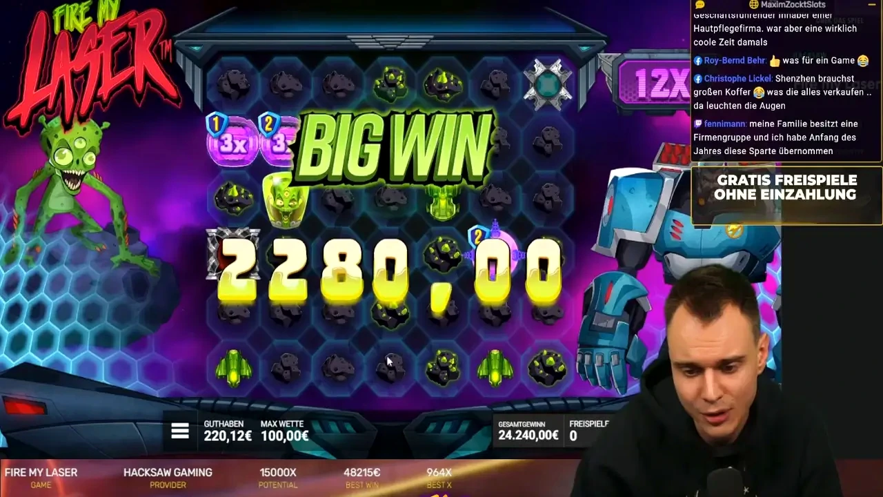Big-Win-Highlight aus einem MaximZocktSlots Stream